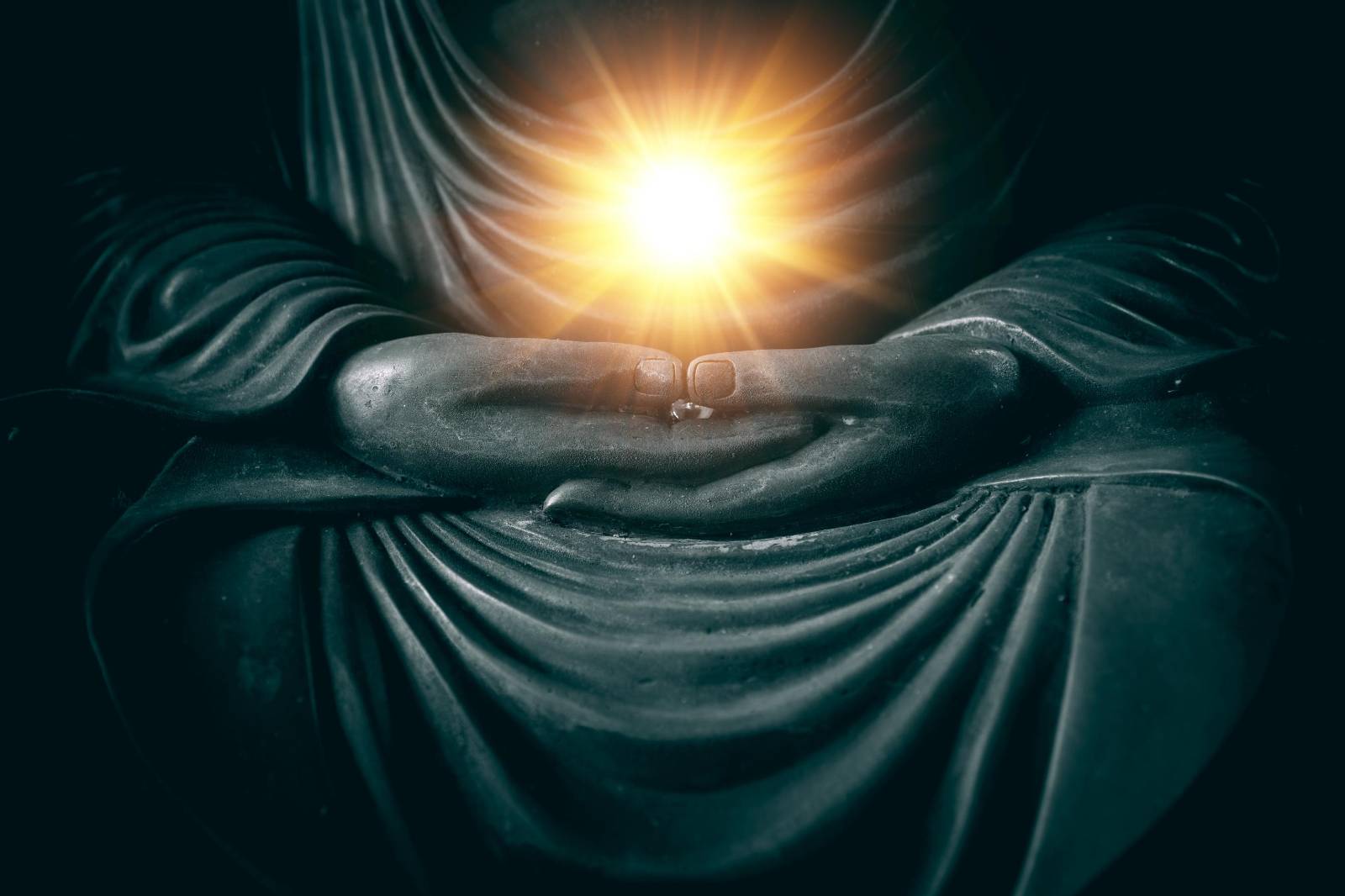 Hands holding light