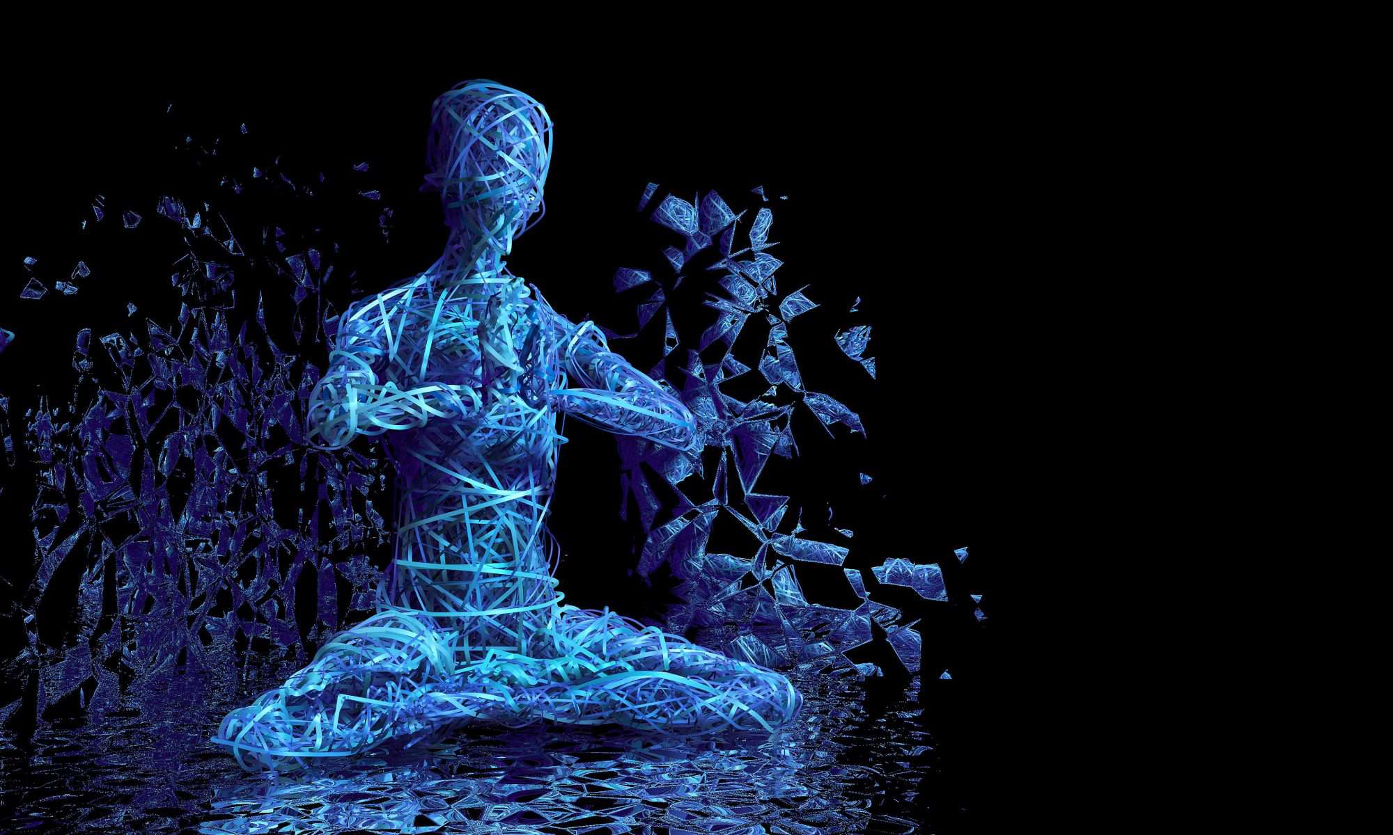 Image of a being meditating to convey dharma and karma - Paul Wagner