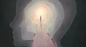 Image of being walking into silhouette of a head - Paul Wagner