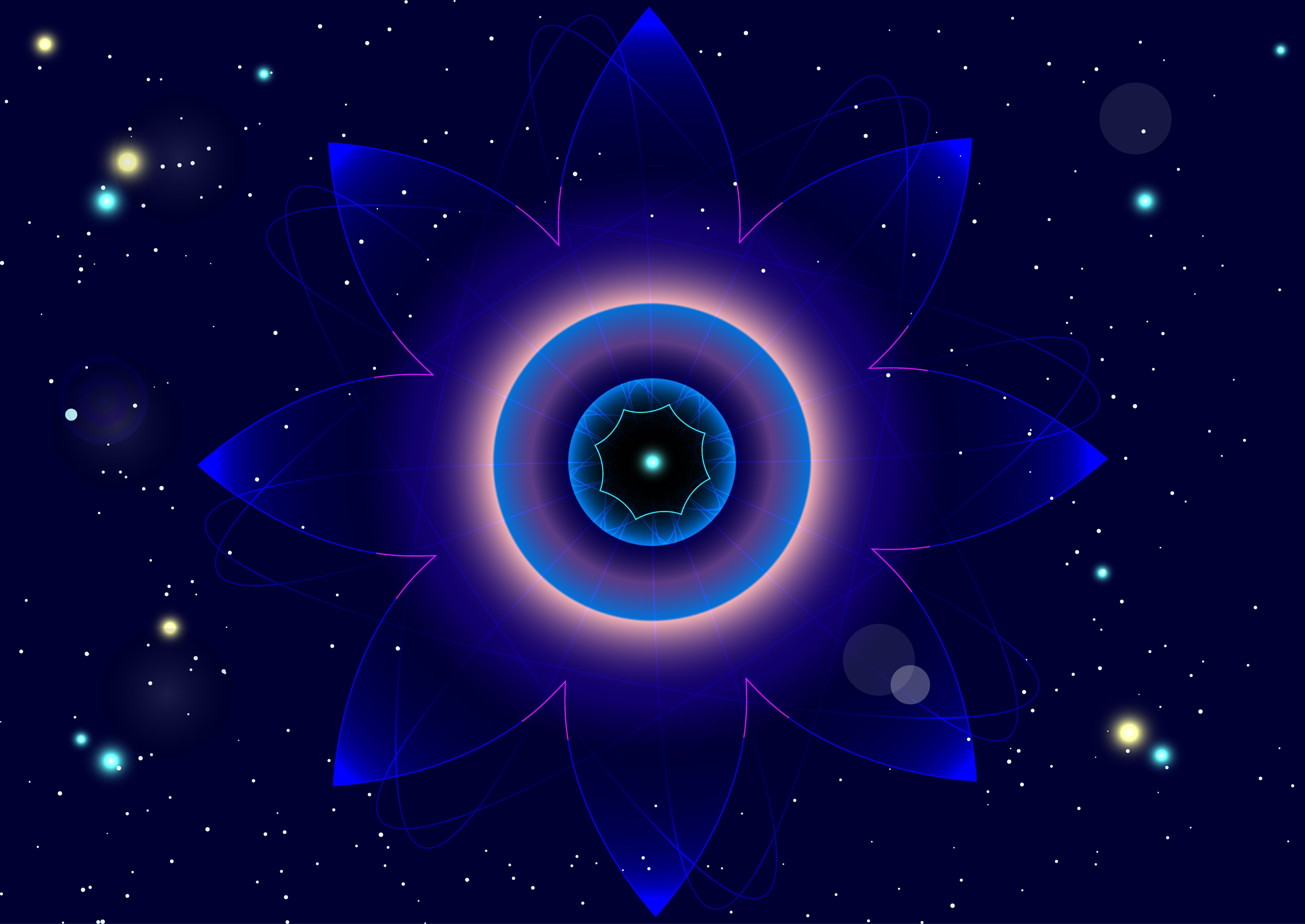 Abstract mystical image of third eye and cosmic consciousness representing transcendental awareness and meditation awakening